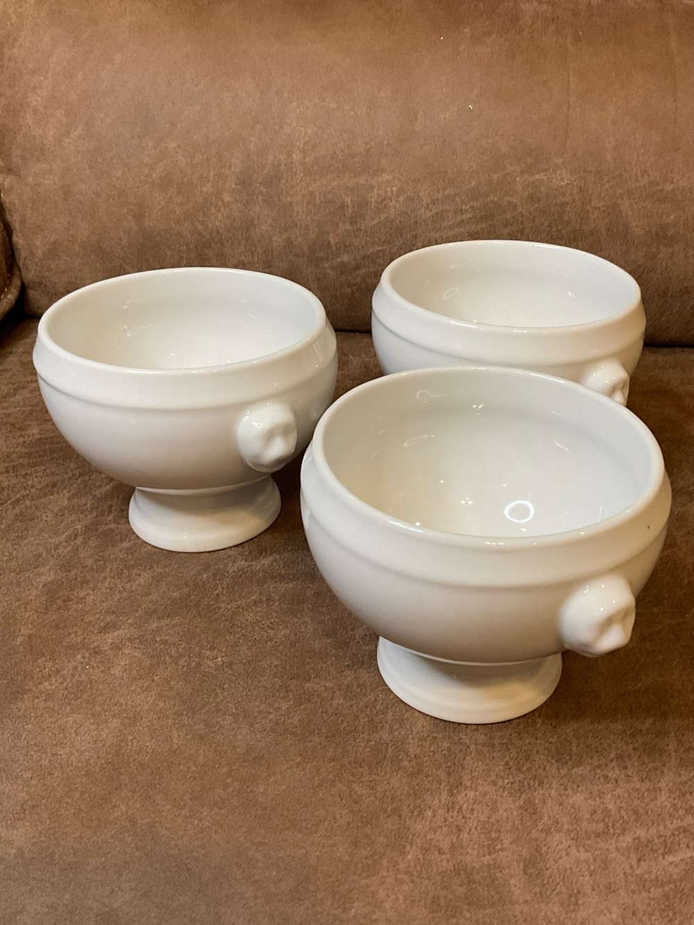 Vintage Porcelain Lions Head Soup Bowls